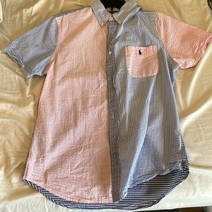 Polo seersucker collared t shirt